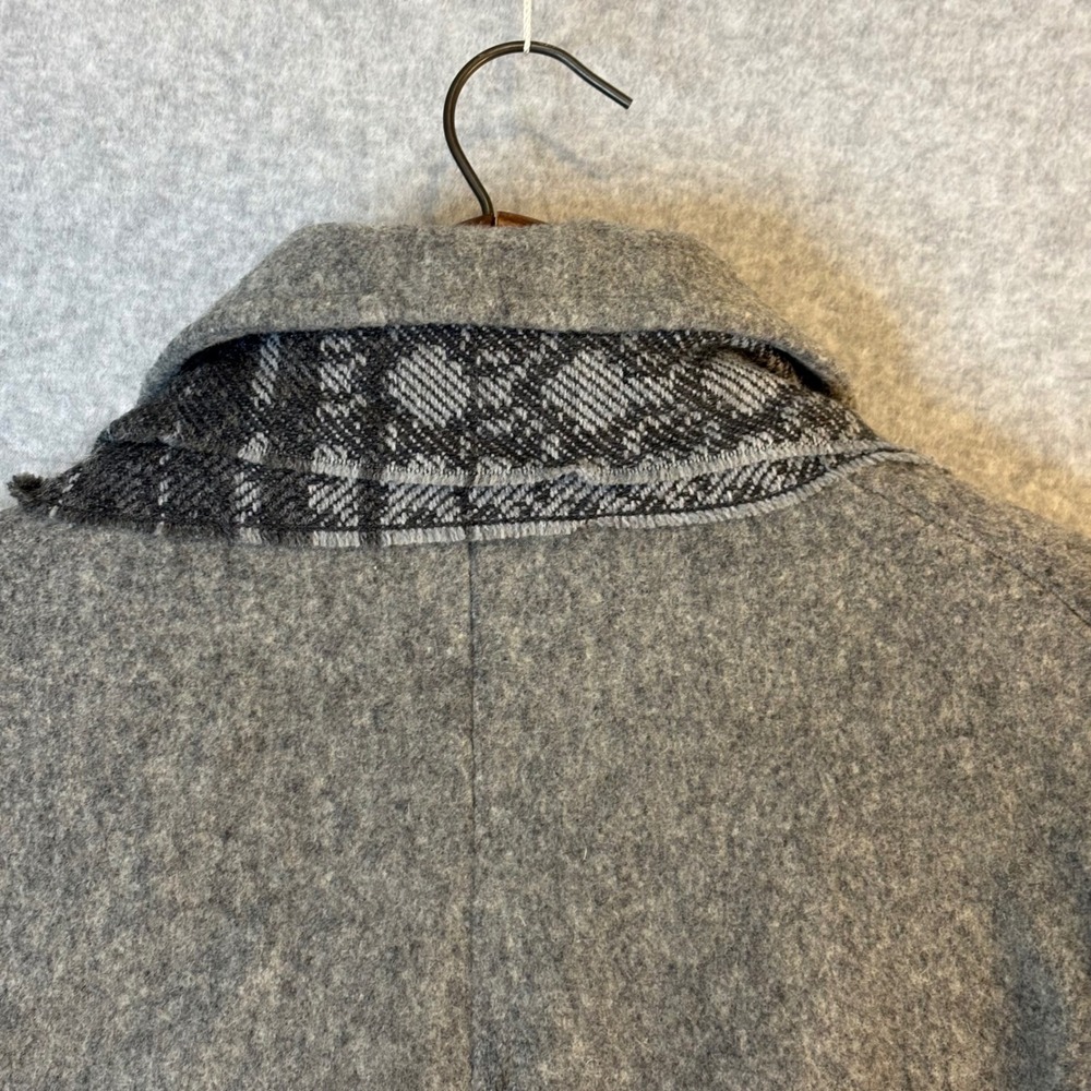 Cabin Creek Vtg Women's 12 Wool Blend Coat Gray Button Front Collar Scarf Set - Picture 7 of 11